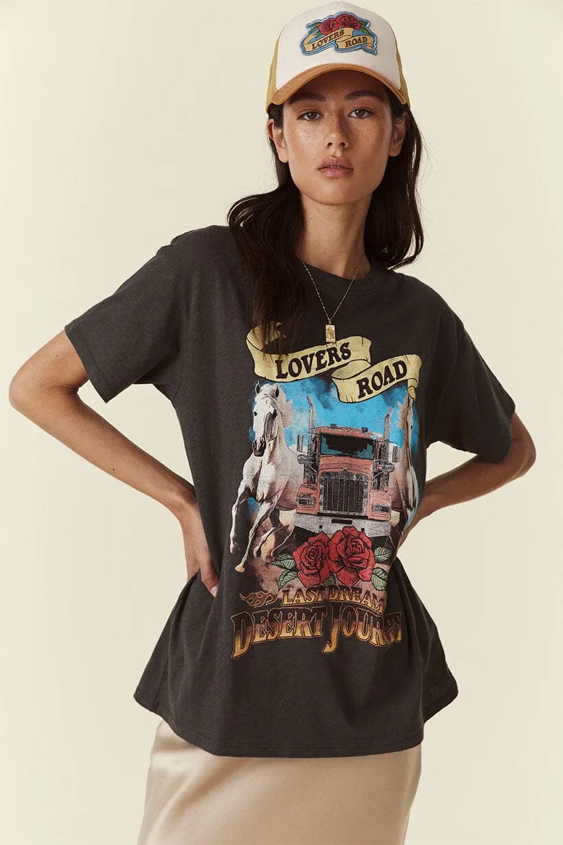 Lovers Road Biker Tee | Charcoal