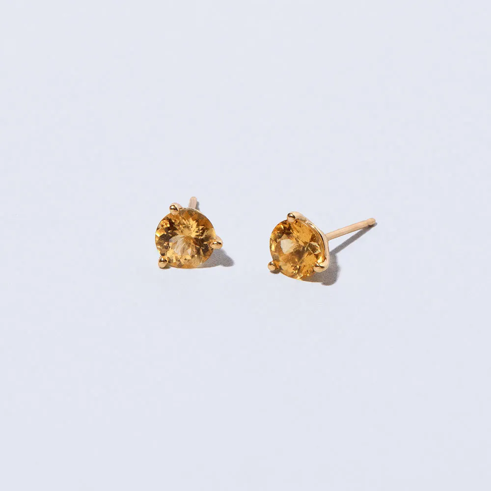 Martini Stud Earrings - Mega Yellow Beryl