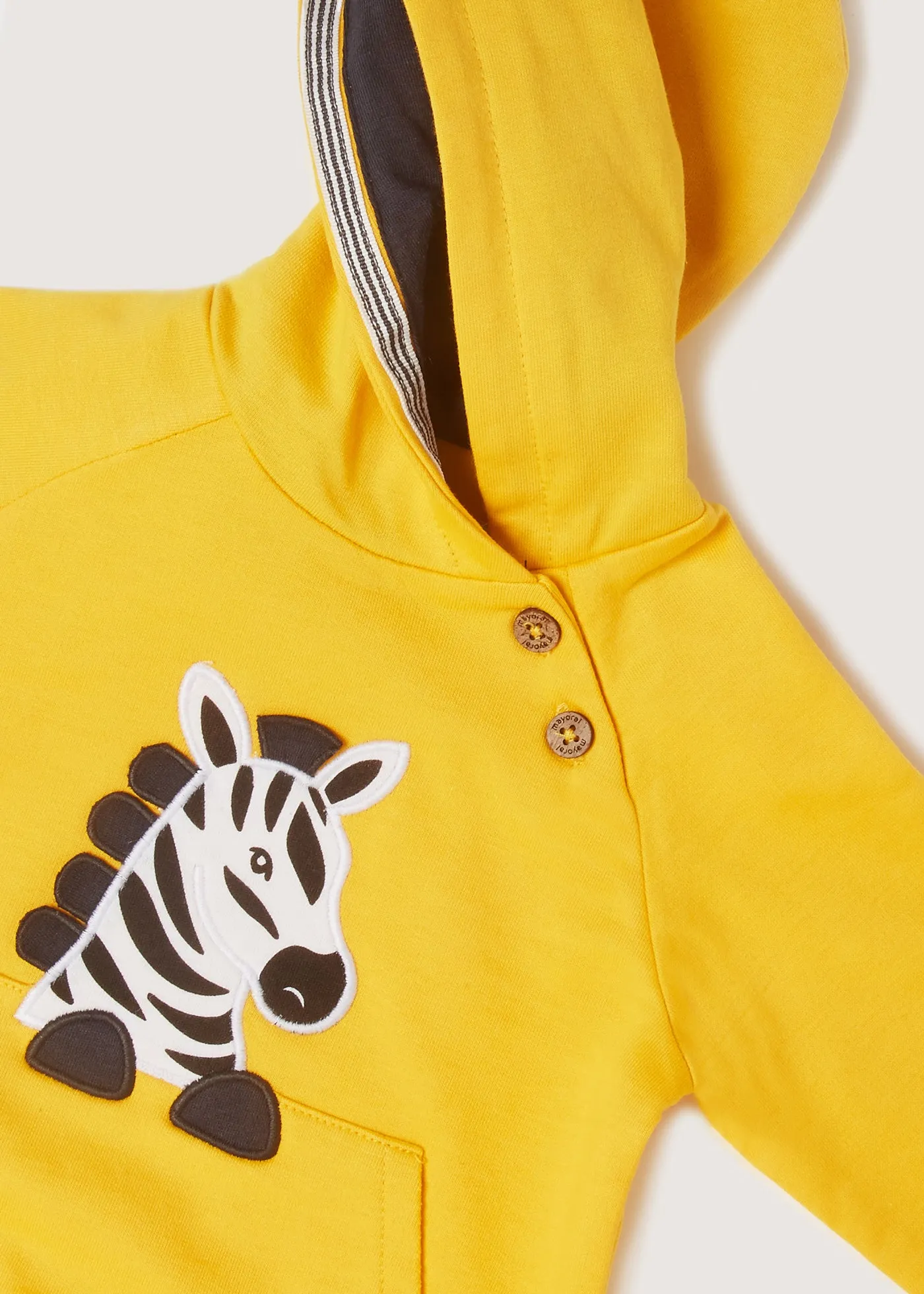 Mayoral Baby Hoodie w/ Zebra Graphic_ Yellow 1402-86