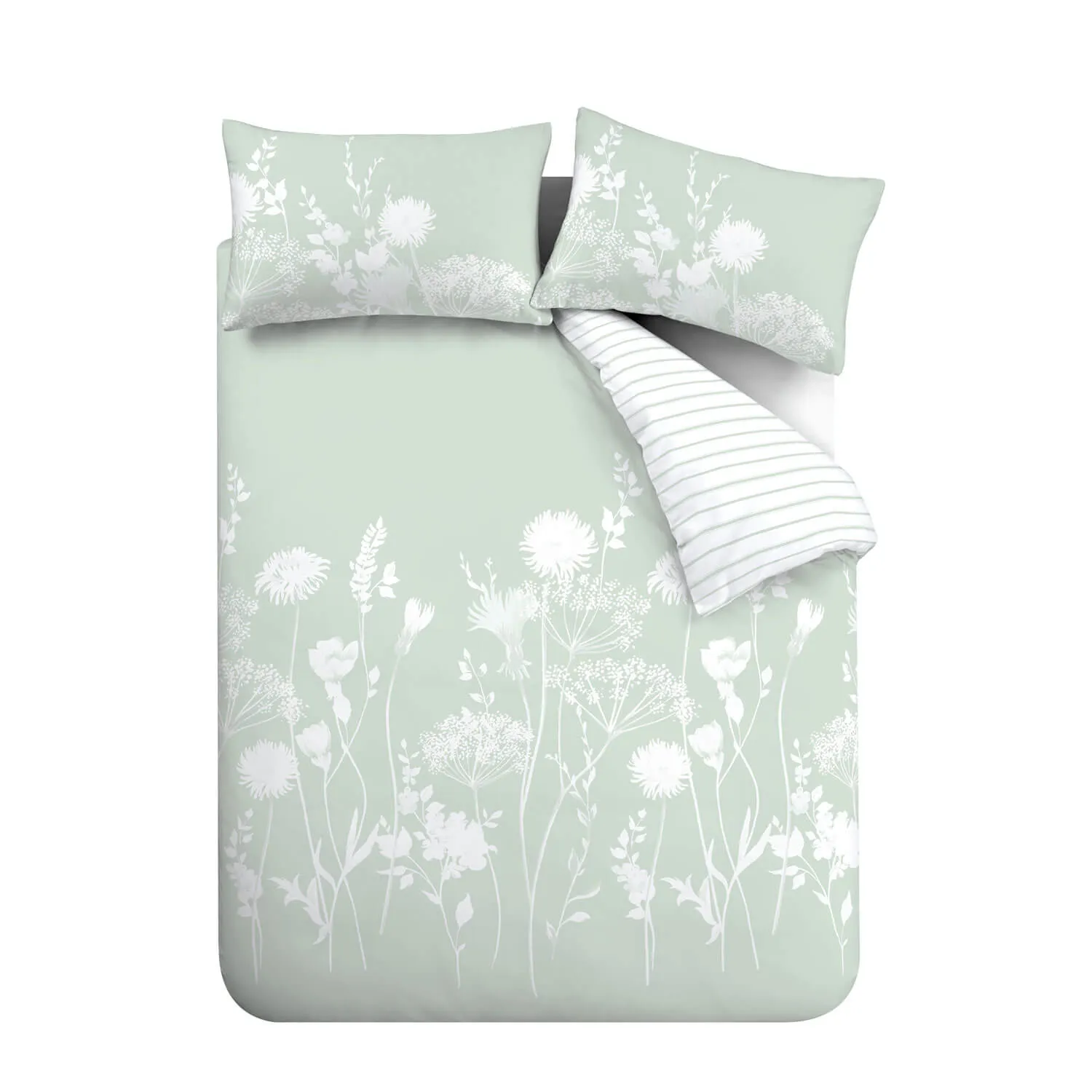 Meadowsweet Floral Duvet Cover Set - White/Green