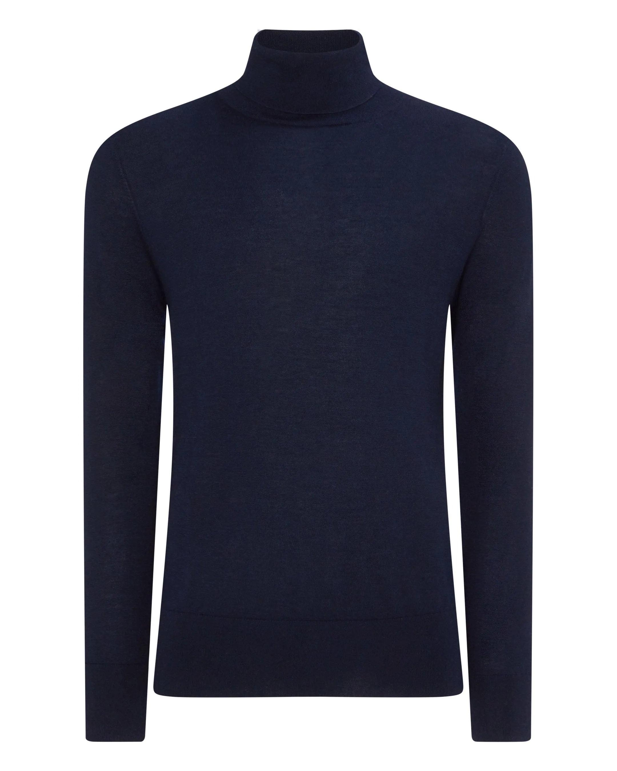 Men's Pimlico Fine Gauge Cashmere Roll Neck Jumper Navy Blue