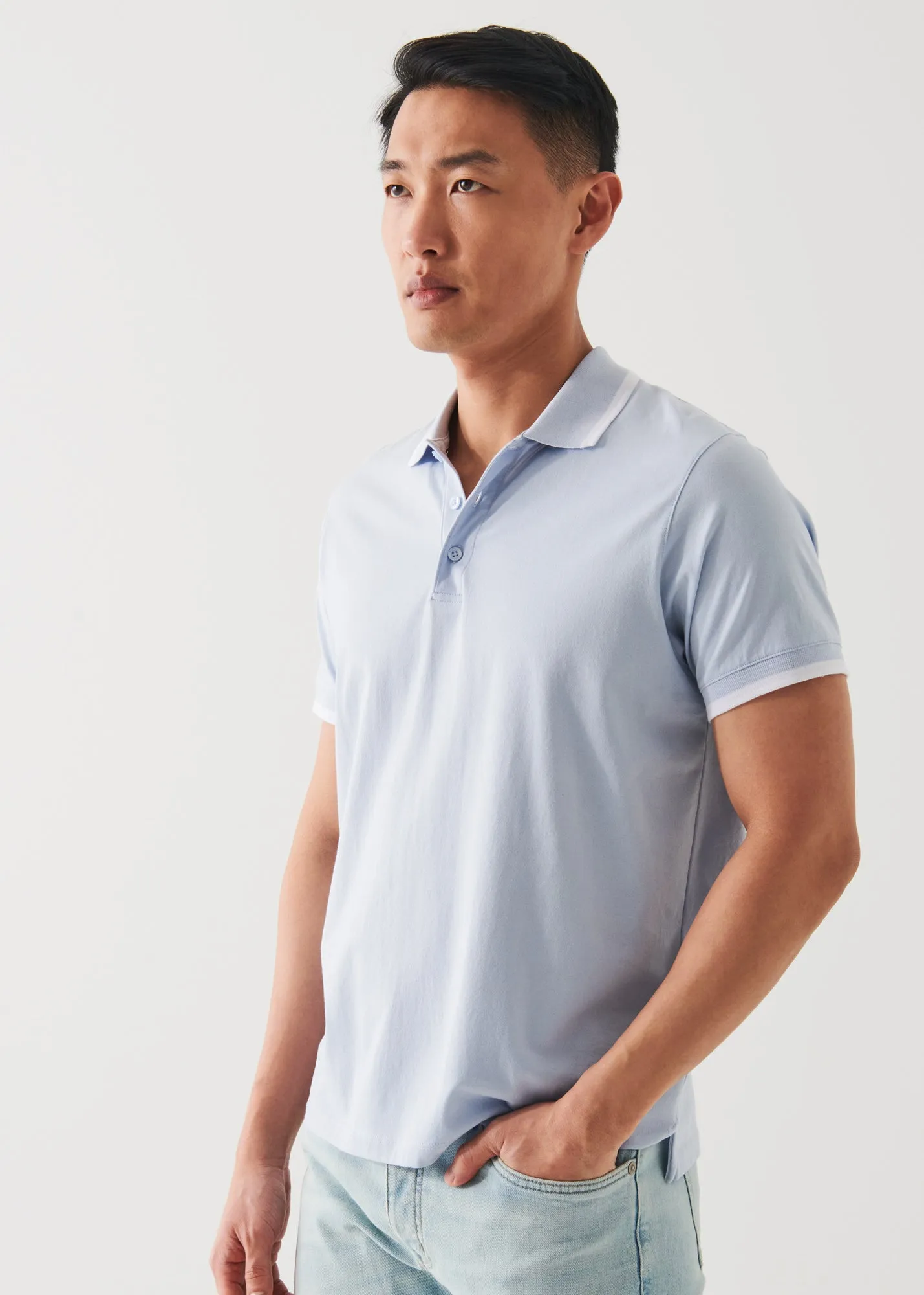 MERCERIZED PIMA COTTON TIPPED POLO