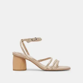 MIKAEL HEELS LIGHT GOLD NUBUCK