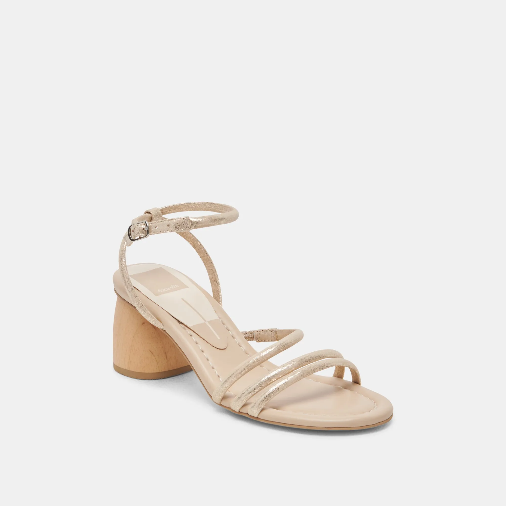 MIKAEL HEELS LIGHT GOLD NUBUCK