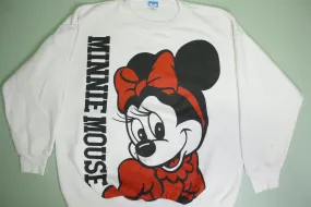 Minnie Mouse Big Face Print Vintage 80's 90's Made in USA Disney Sweatshirt