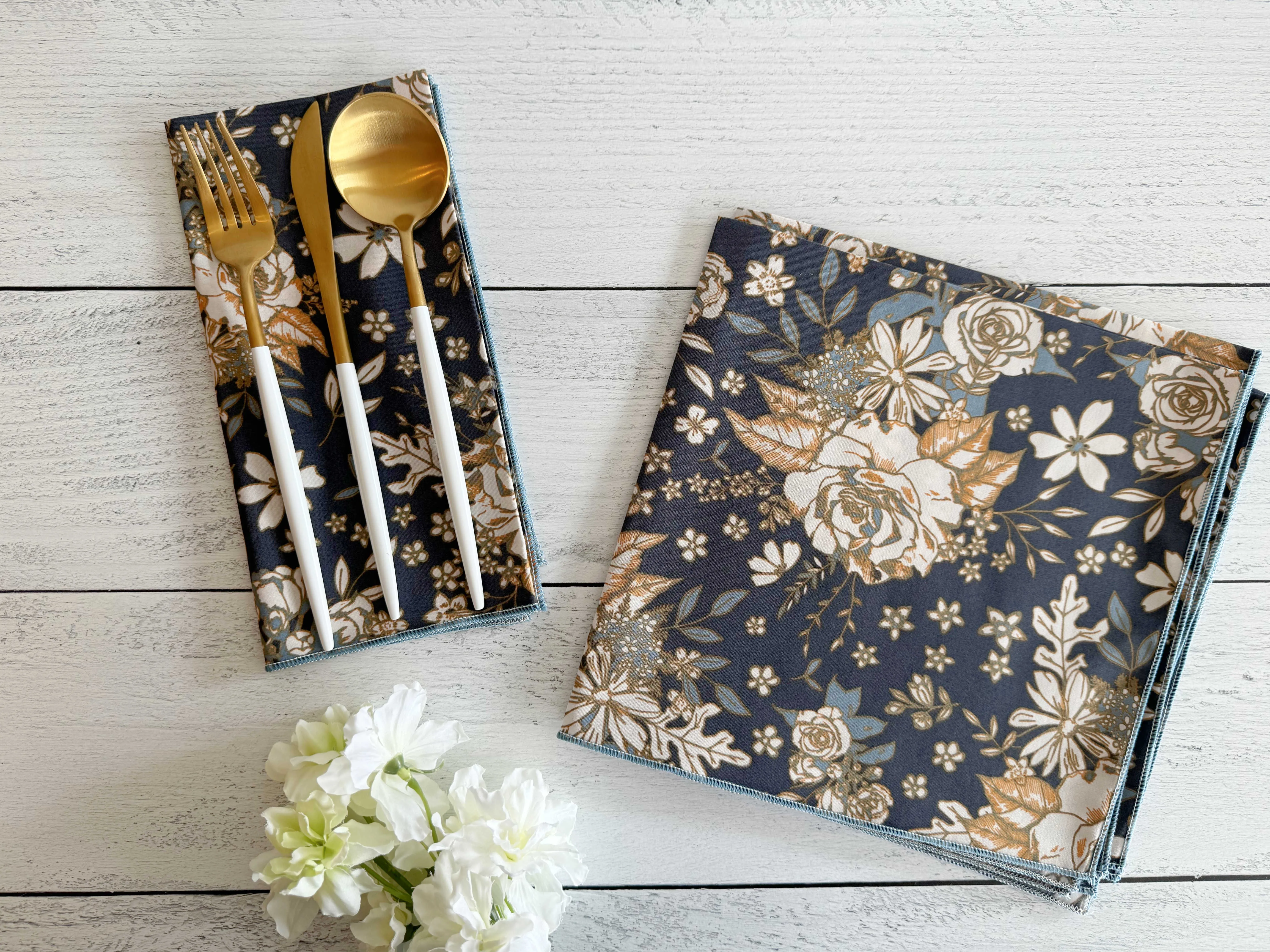 Moon Water Garden Cloth Napkins, set of four