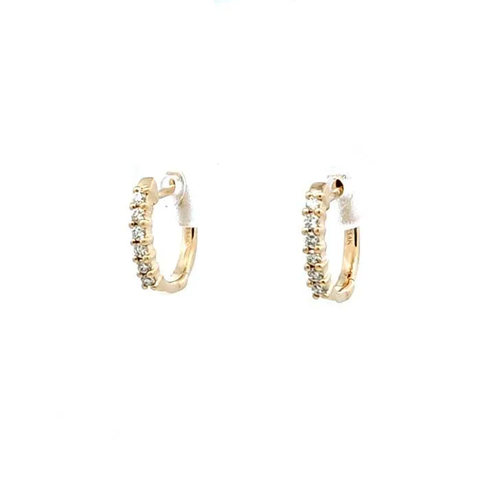 Mountz Collection .15ctw Huggie Earrings in 14K Yellow Gold