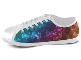 Neon Glow Butterfly Low Top Shoes