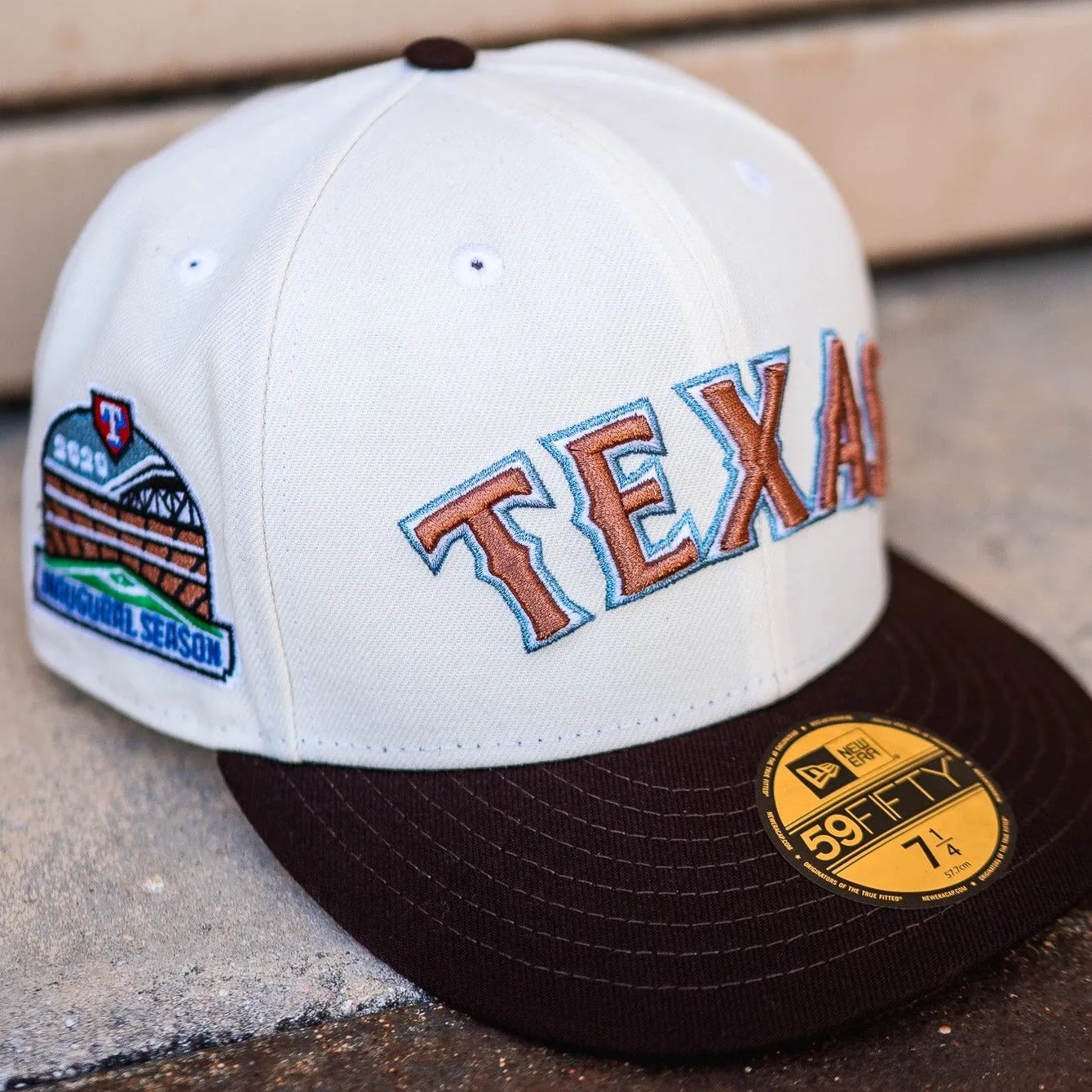 New Era Texas Rangers 2020 Inaugural Season Sky UV (Off White/Mocha)