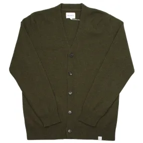 Norse Projects - Adam Lambswool Cardigan - Dark Olive