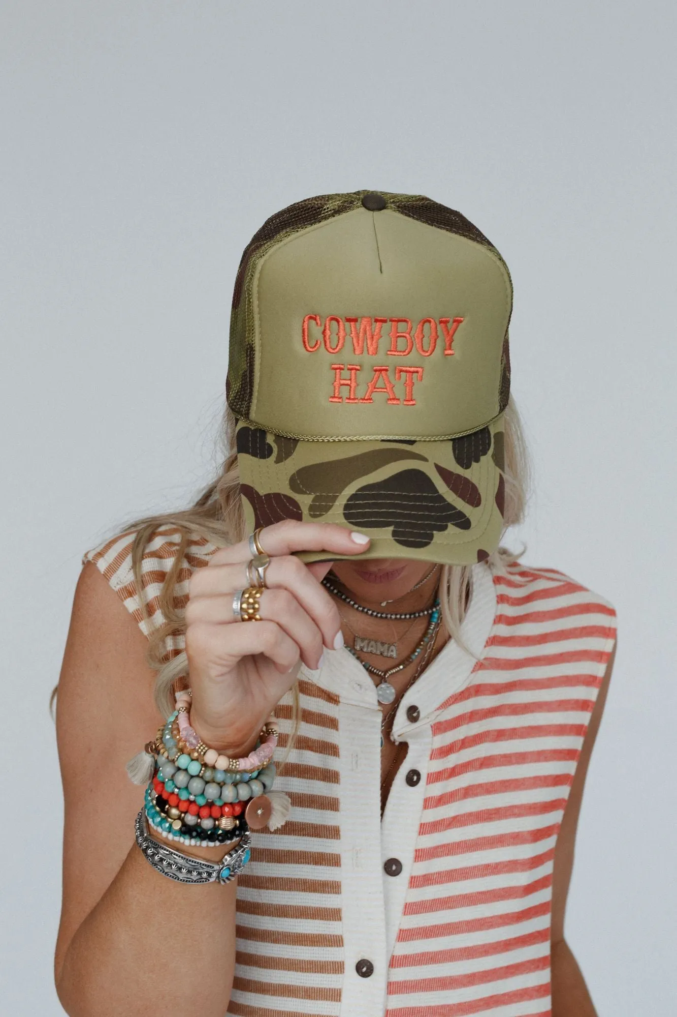 Not Your Cowboy Trucker Hat - Olive Camo