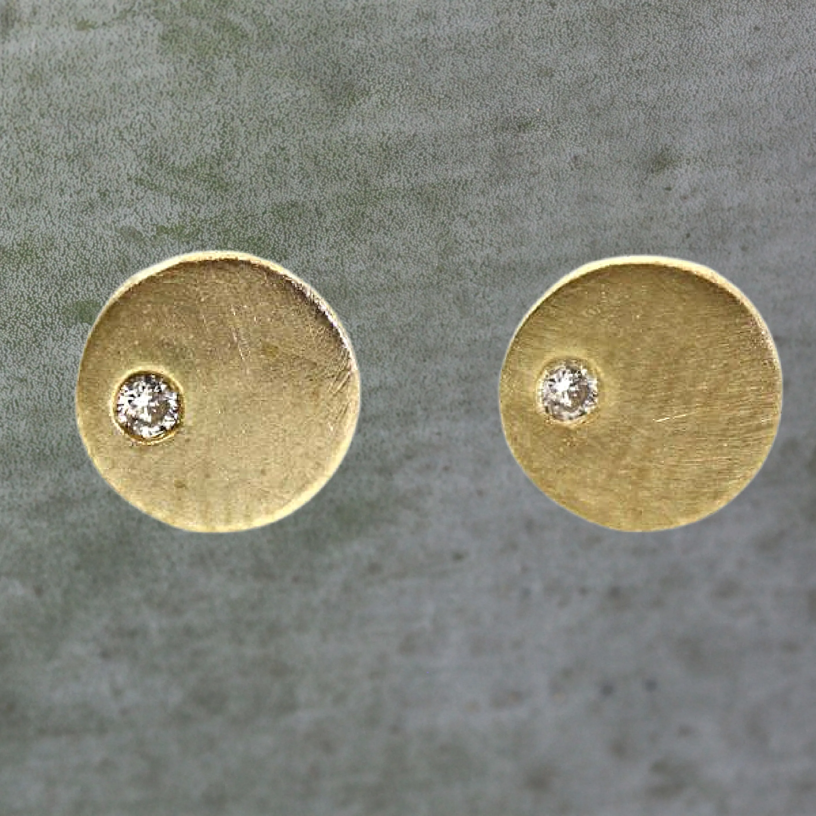 Off-Set Diamond Stud Earrings