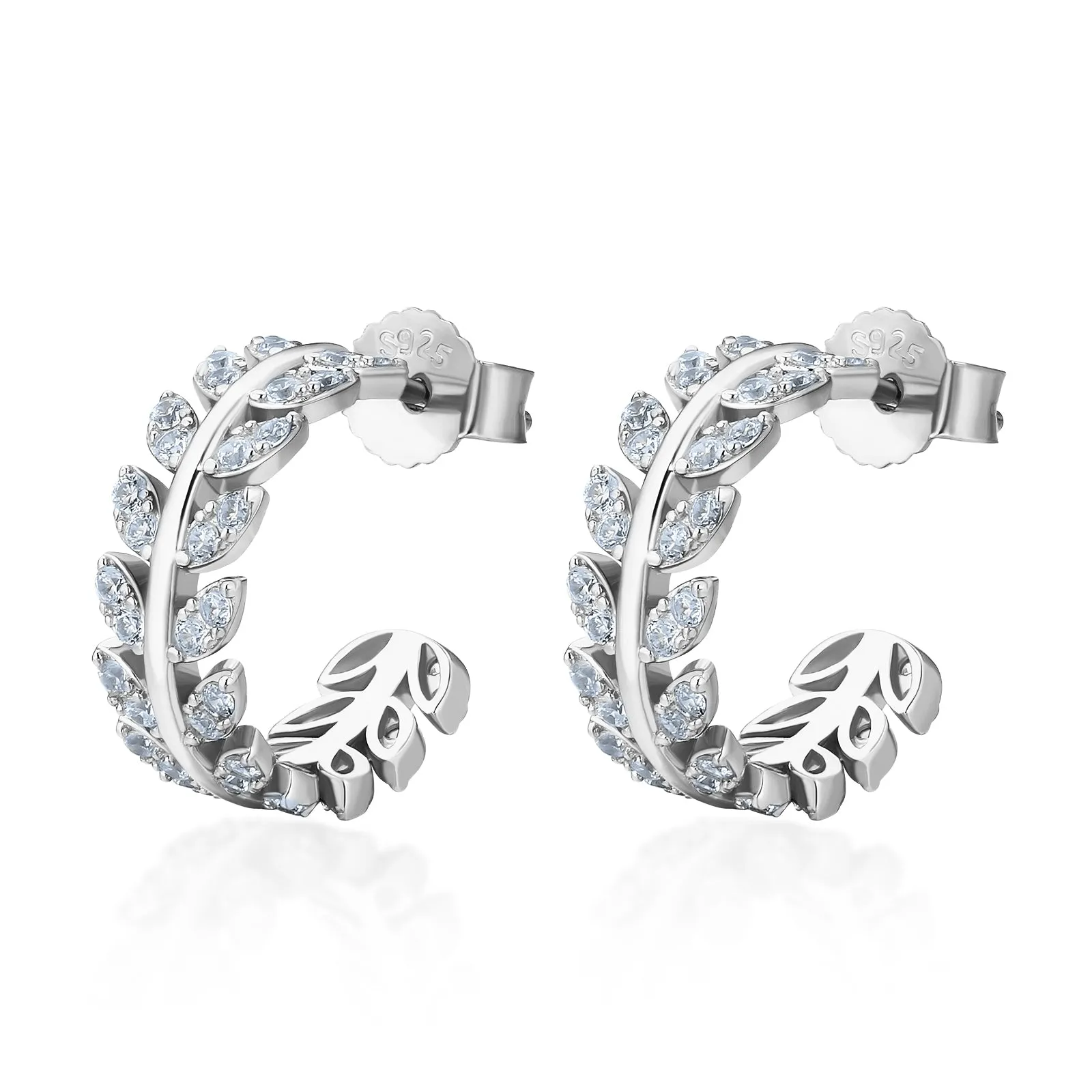 Olive Leaf Earrings Hoops for Women KRKC