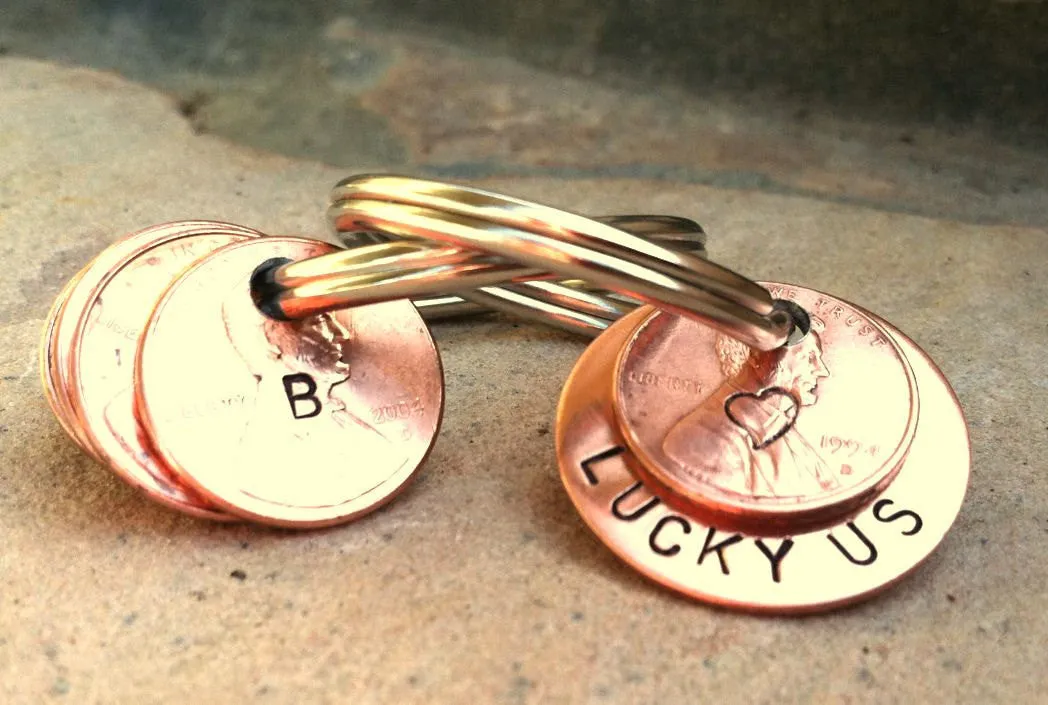 Penny Keychain, Gifts for Him, Gifts For Her, Personalized Keychain, Boyfriend Gift, Girlfriend Gift, Penny Keychain, natashaaloha