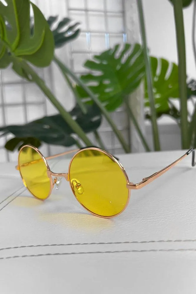 Perfect Round Thin Metal Frame Sunglasses