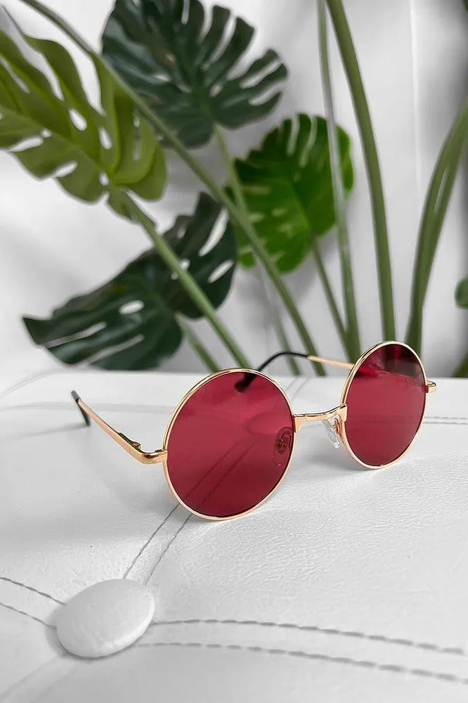 Perfect Round Thin Metal Frame Sunglasses