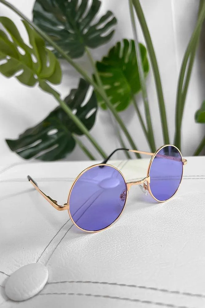 Perfect Round Thin Metal Frame Sunglasses