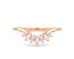 Petite Blossom Ring with Solid Band (Ready to Ship)