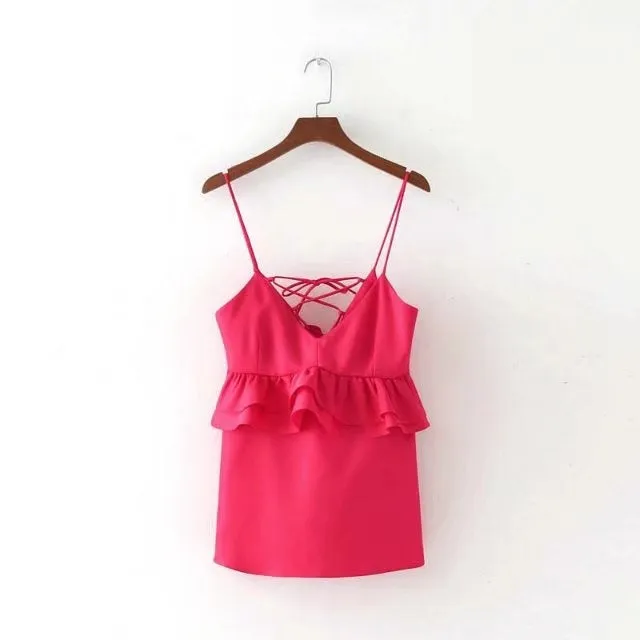 Peyton Ruffle Sleeveless Tank Top