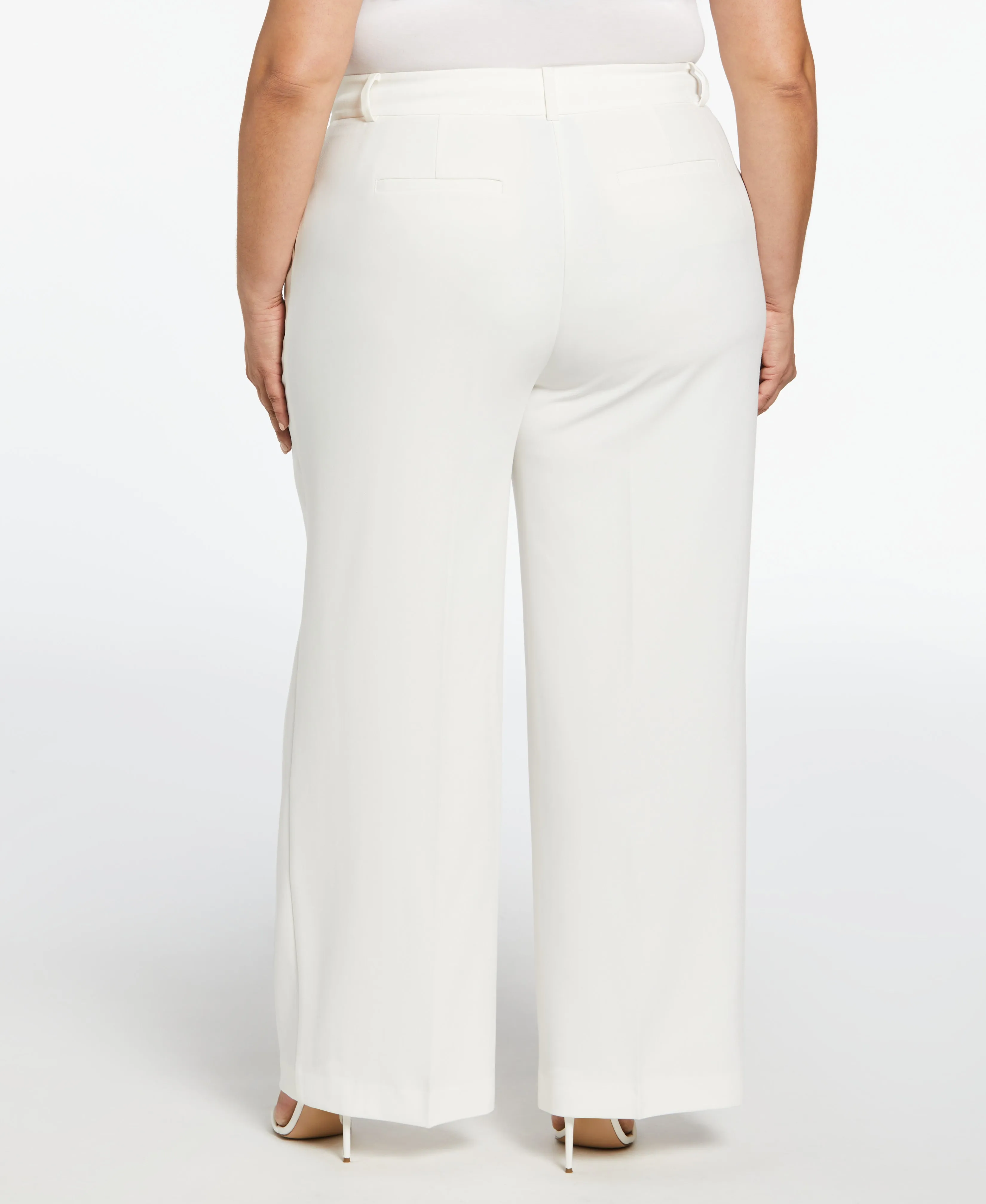 Plus Size High Rise Gabardine Wide Leg Pant