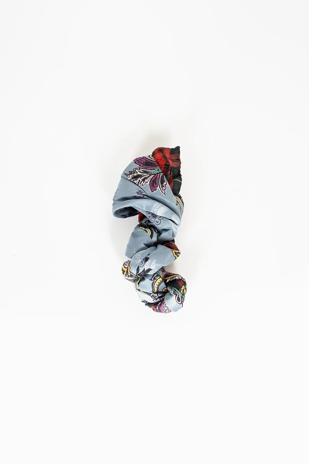 Printed Silk Scarf Blue/Red