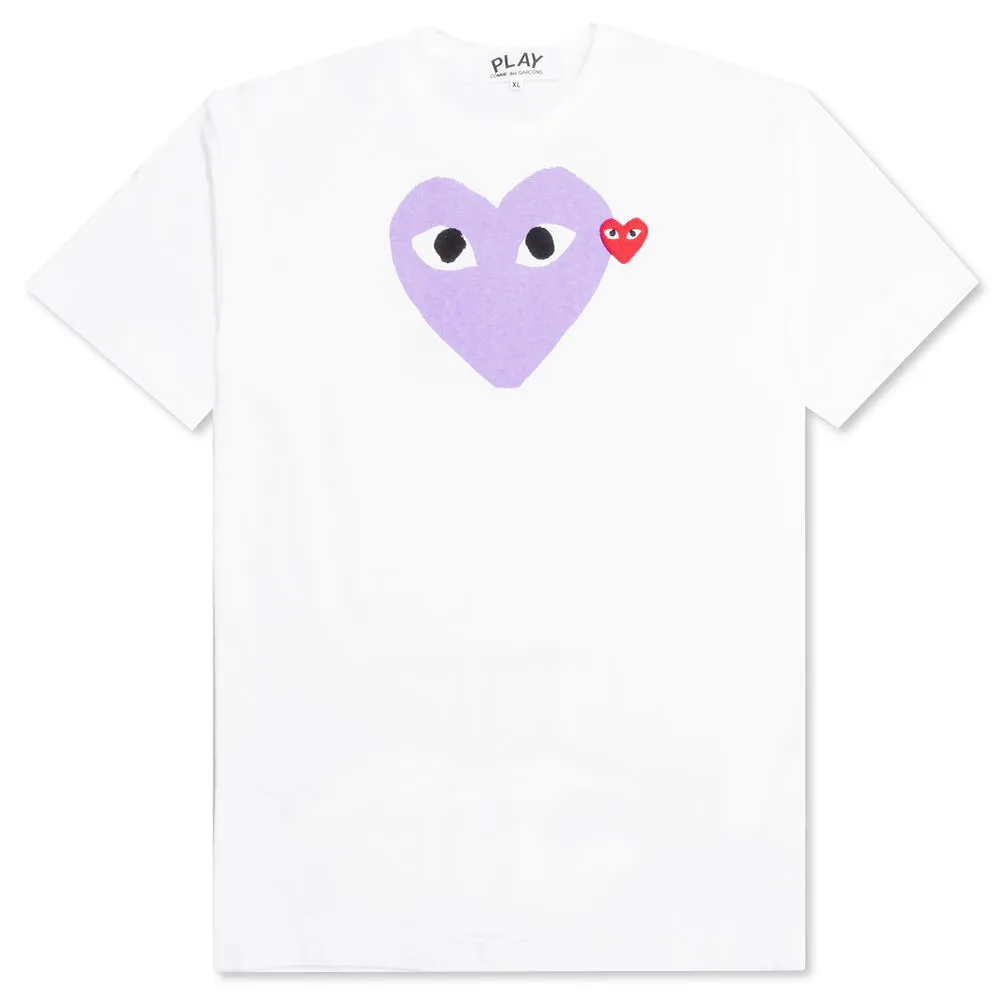 Red Emblem Heart T-Shirt - White/Purple