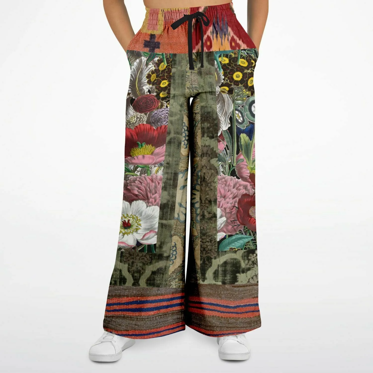 Remembering Woodstock Floral Eco-Poly Stretchy Phat Bellbottoms