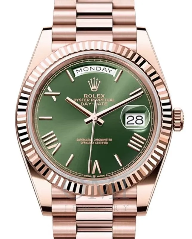 Rolex Day-Date 228235 40MM - Rose Gold Watch With Rose Gold Oyster Bracelet And Fluted Bezel