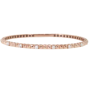 Rose Gold Flex Diamond & Pyramid Bracelet