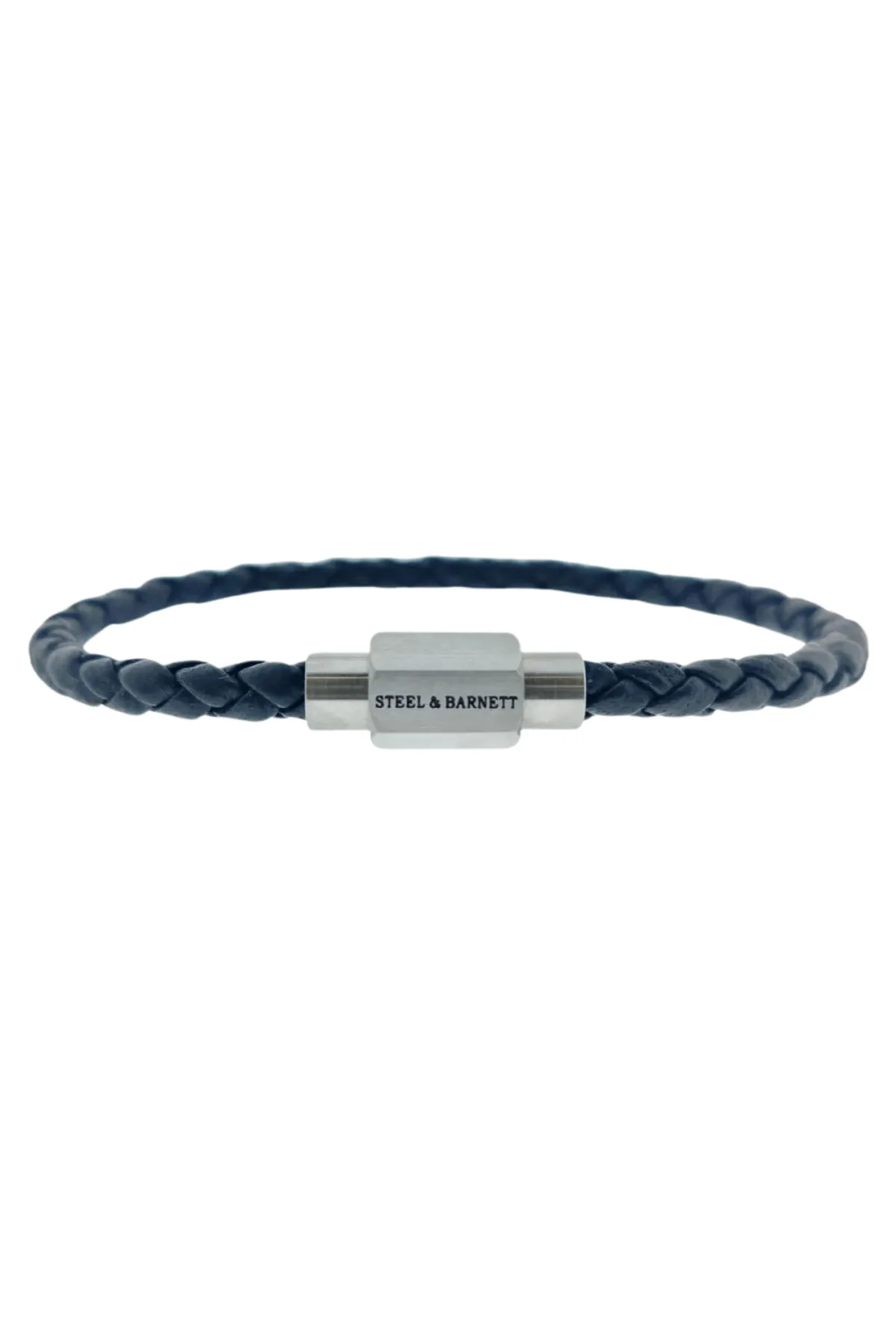 Silver Luke Landon Leather Bracelet