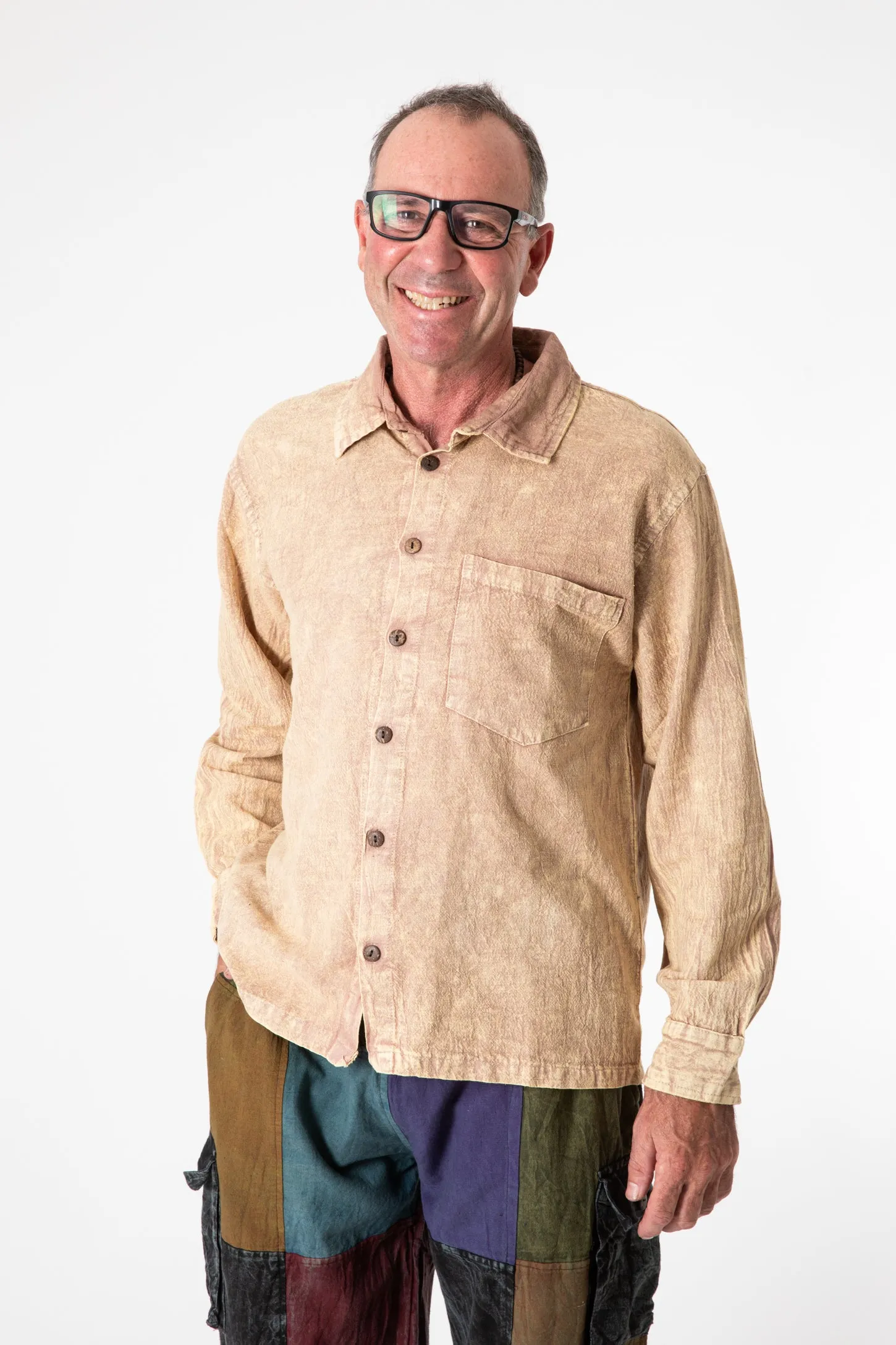 Simple Cotton Stone Wash Shirt