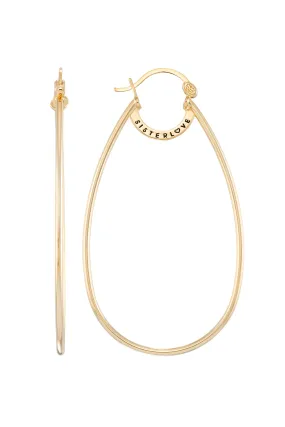 Sister Love Pear Shape Princess Hoops Large