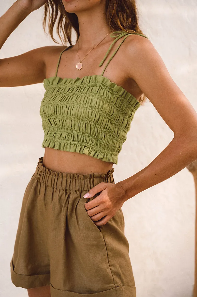 SOLEIL Top - olive hemp organic cotton