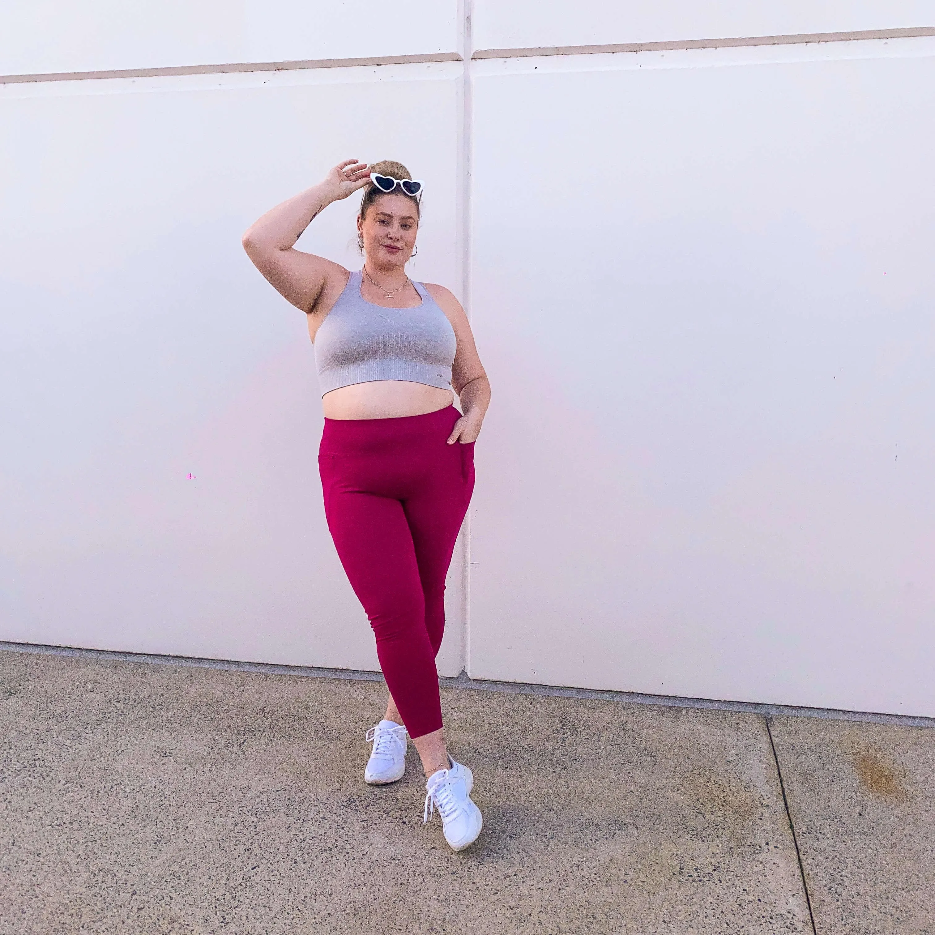 Squat Proof Long Leggings - Raspberry Pie