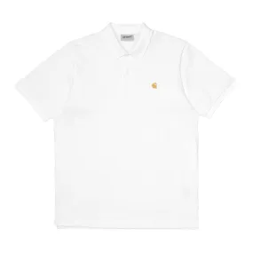 S/S CHASE PIQUE POLO WHITE / GOLD