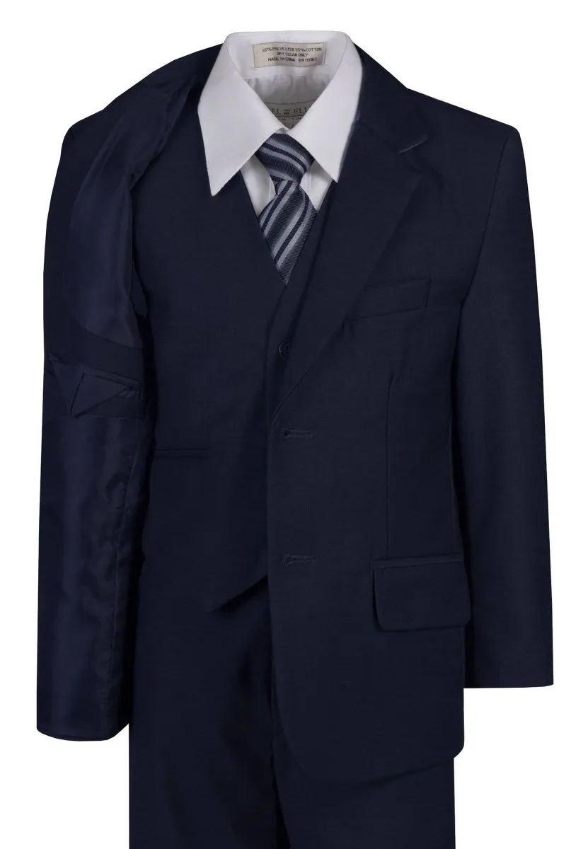 Standard Fit Boys 6 Piece Suit with Neck Tie And Pocketsquare