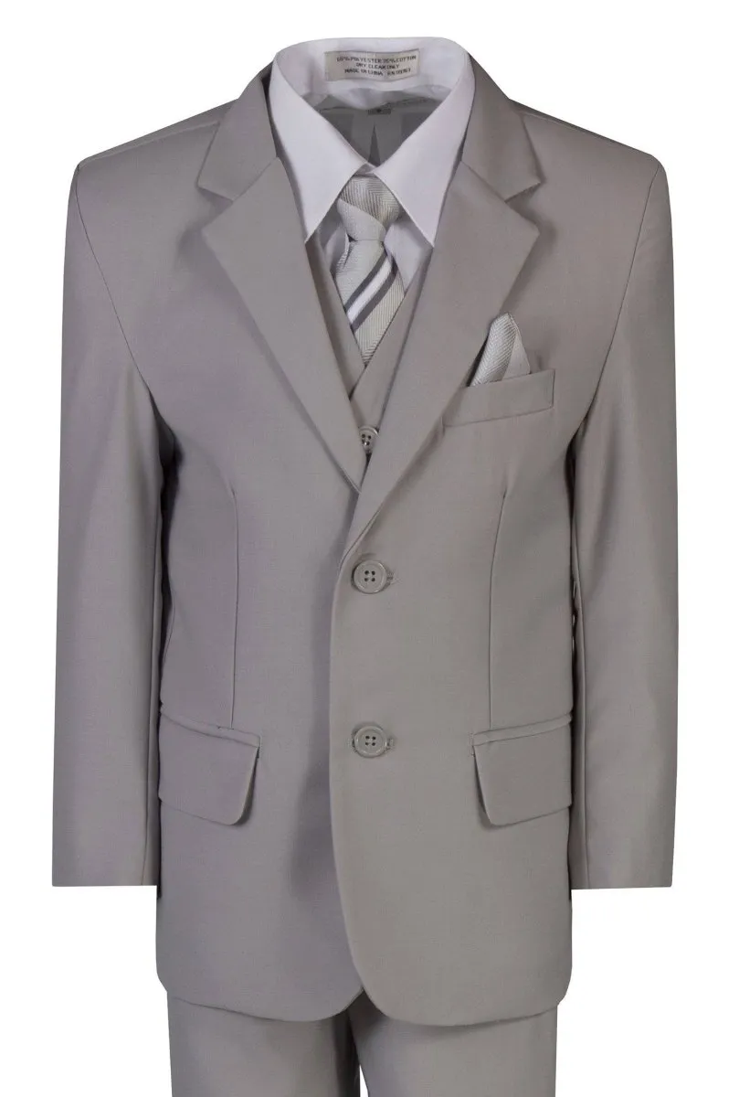 Standard Fit Boys 6 Piece Suit with Neck Tie And Pocketsquare