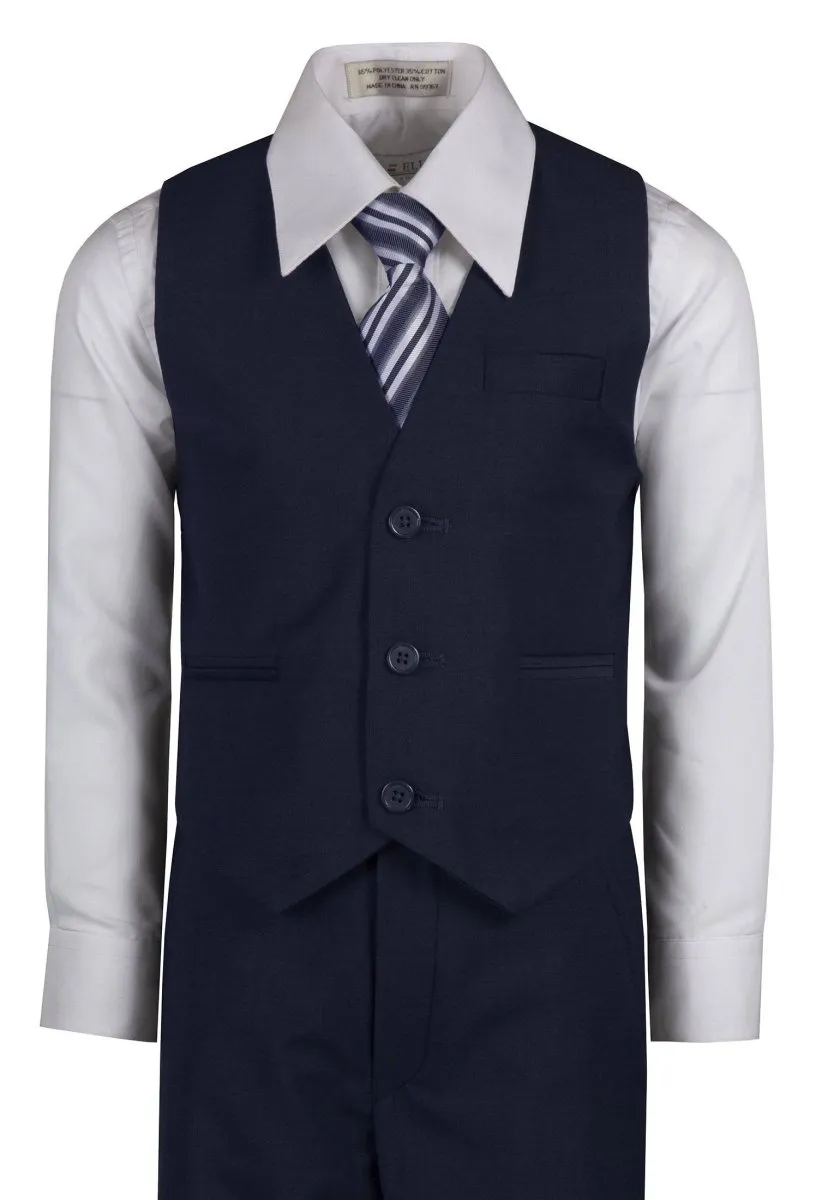 Standard Fit Boys 6 Piece Suit with Neck Tie And Pocketsquare