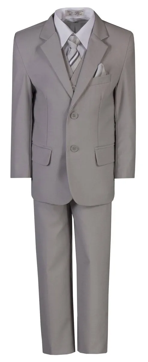 Standard Fit Boys 6 Piece Suit with Neck Tie And Pocketsquare