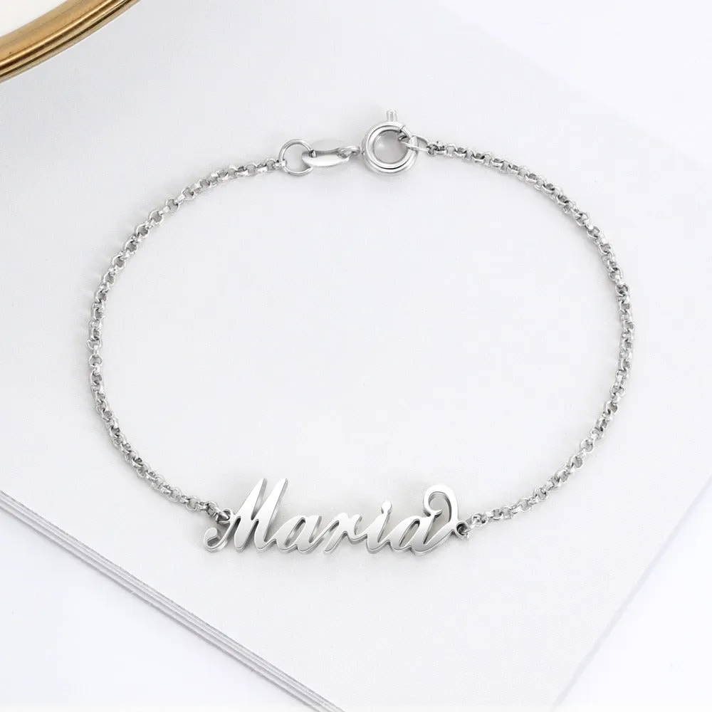 Sterling Silver Custom Name Bracelets For Women