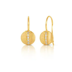 SUNEERA 14K YELLOW GOLD RINA SHEPHERD HOOK DIAMOND EARRINGS