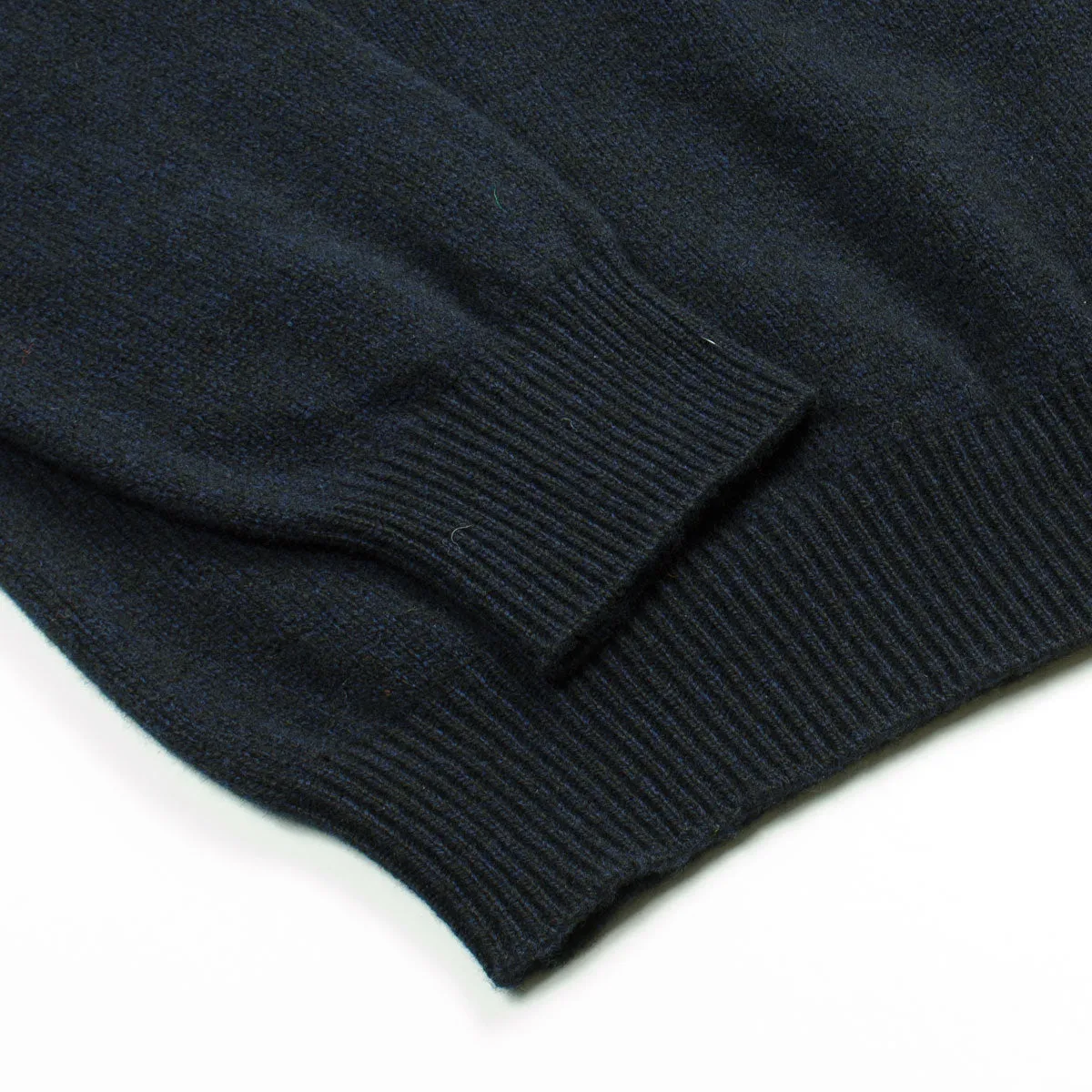 Sunspel - Lambswool Crew Neck Jumper - Dark Navy Mouline