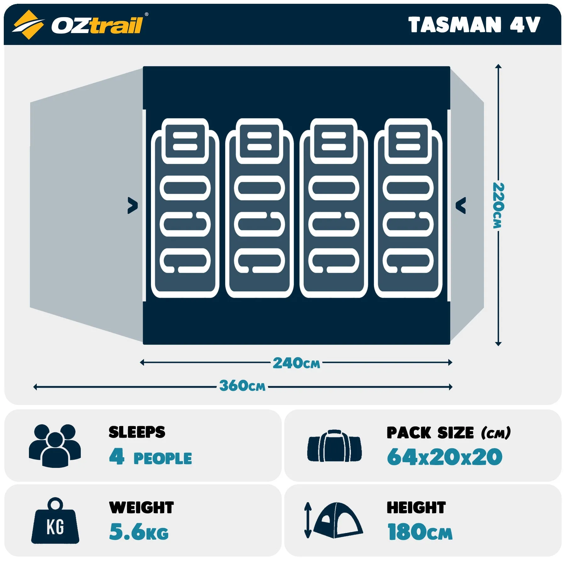 Tasman 4V Dome Tent