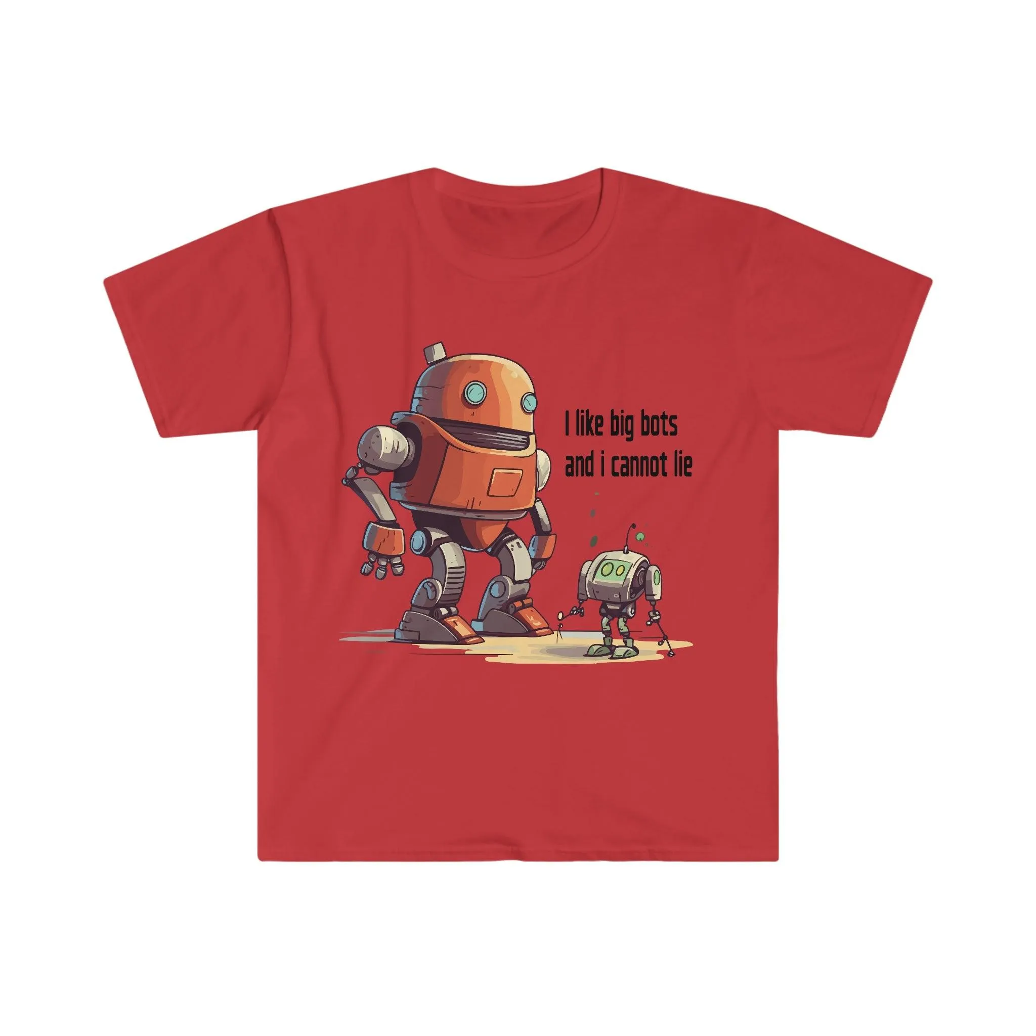 Tech Programmer Database Admin Web Developer Robot T-Shirt | I Like Big Bots | Men's and Women's Unisex Soft Style | Front Only