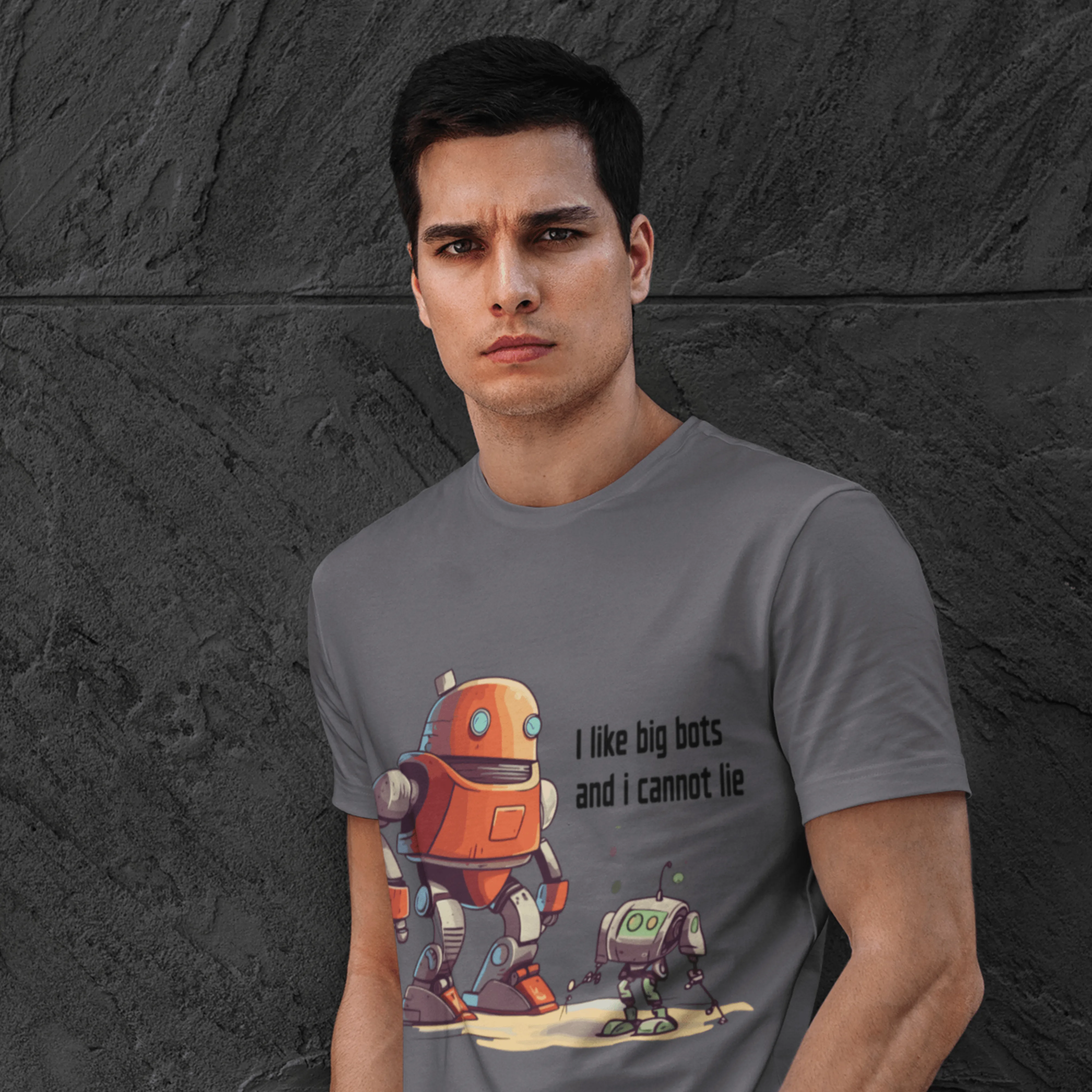 Tech Programmer Database Admin Web Developer Robot T-Shirt | I Like Big Bots | Men's and Women's Unisex Soft Style | Front Only