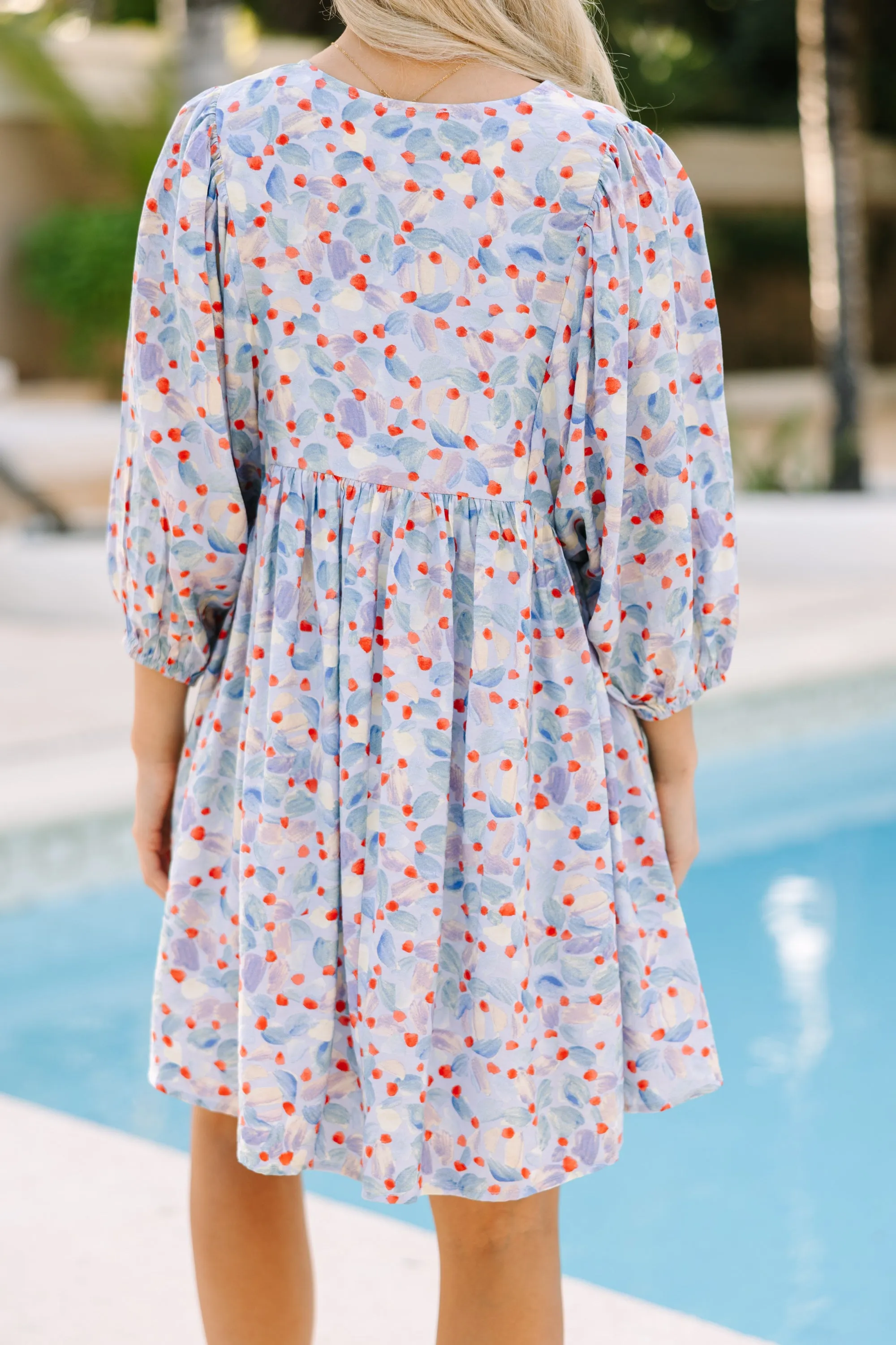 Tell It All Light Blue Floral Babydoll Dress