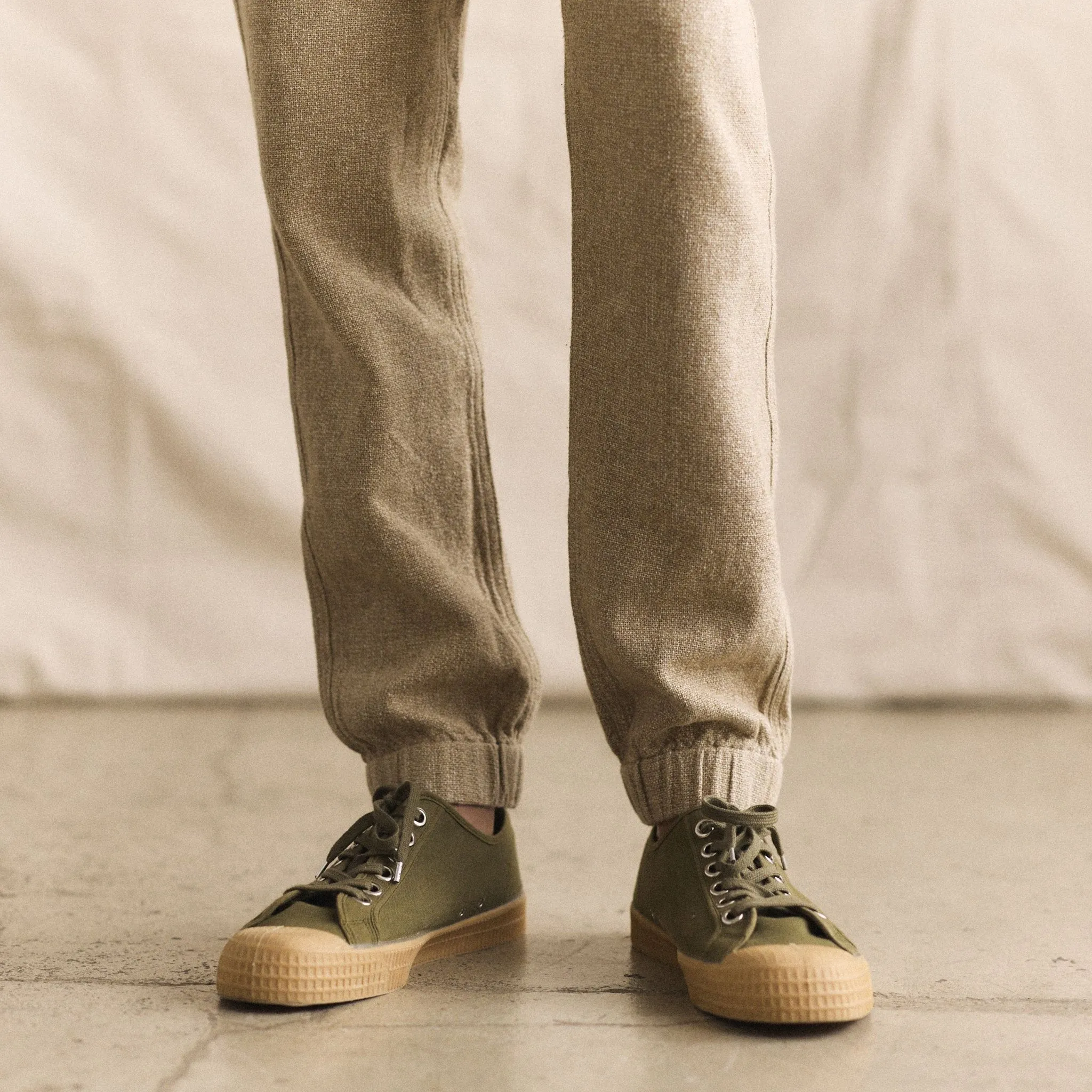 The Apres Pant in Oat Linen Tweed