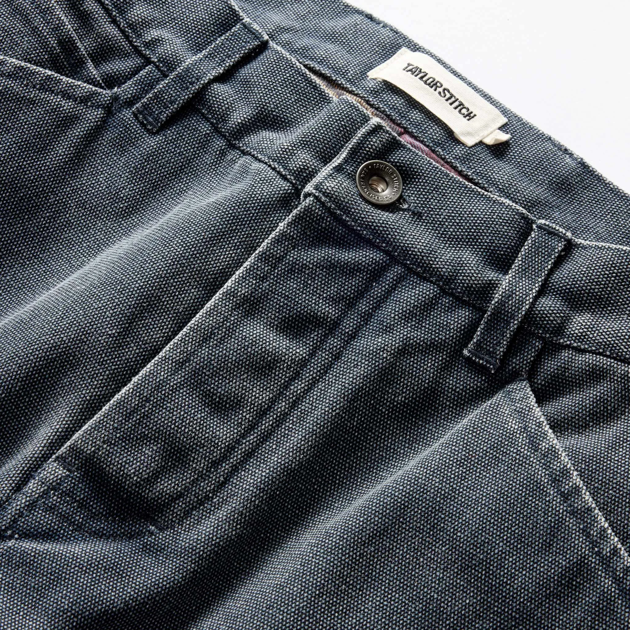 The Lined Chore Pant in Navy Chipped Canvas