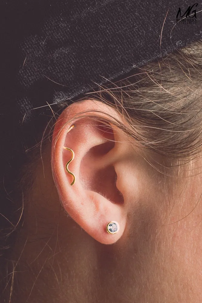 The Original Wave Cartilage Earring | 14K Solid Gold