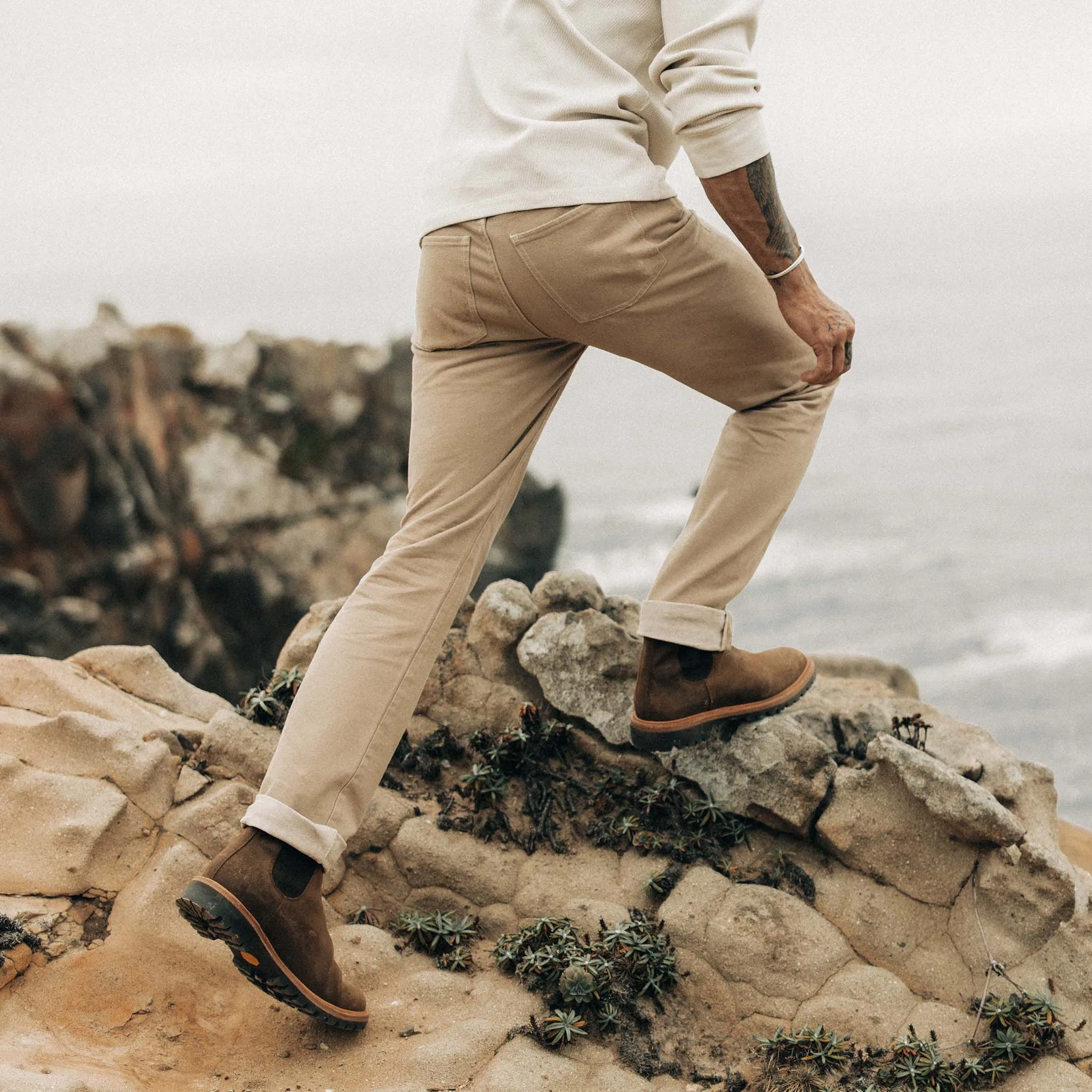 The Slim All Day Pant in Light Khaki Broken Twill